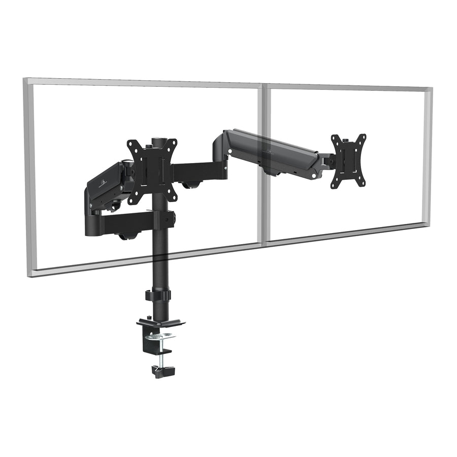 Fäste för 2 Maclean-skärmar, gasfjäder, 17"-32", 2-10 kg, svart, MC-136
