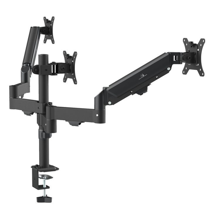 Fäste för 3 Maclean-skärmar, gasfjäder, 17"-27", 2-8 kg, svart, MC-137