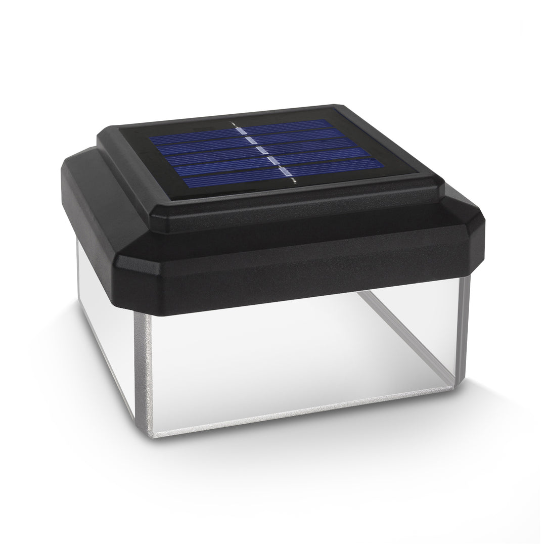 GreenBlue solcellsdriven LED-stolpbelysning, 100x100mm, kuvertskärm, GB128, 4 delar