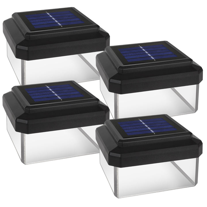 GreenBlue solcellsdriven LED-stolpbelysning, 100x100mm, kuvertskärm, GB128, 4 delar