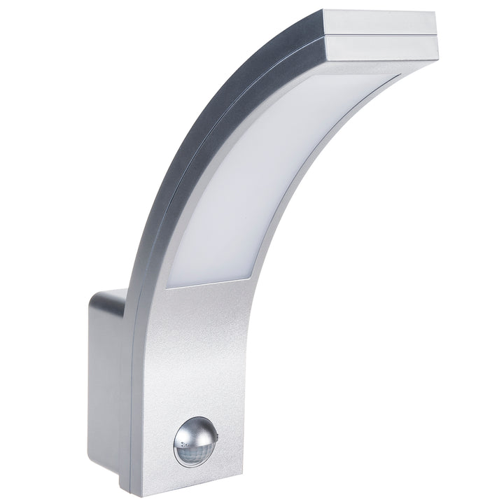 Maclean rörelsesensor LED-lampa, PIR rörelsesensor, silver, 10W, IP54, 750lm, neutralvit (4000K) MCE244 S, 2 st