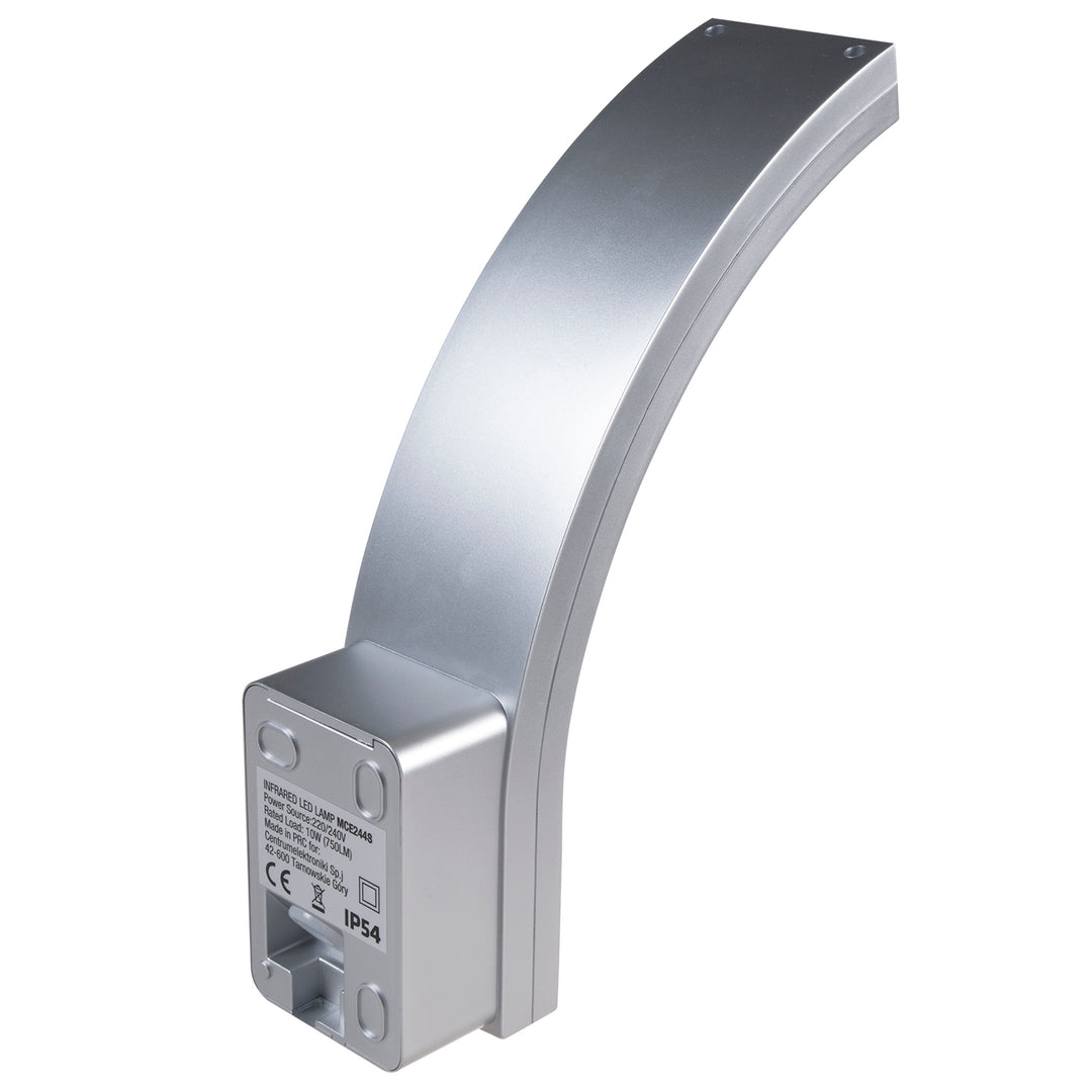 Maclean rörelsesensor LED-lampa, PIR rörelsesensor, silver, 10W, IP54, 750lm, neutralvit (4000K) MCE244 S, 2 st