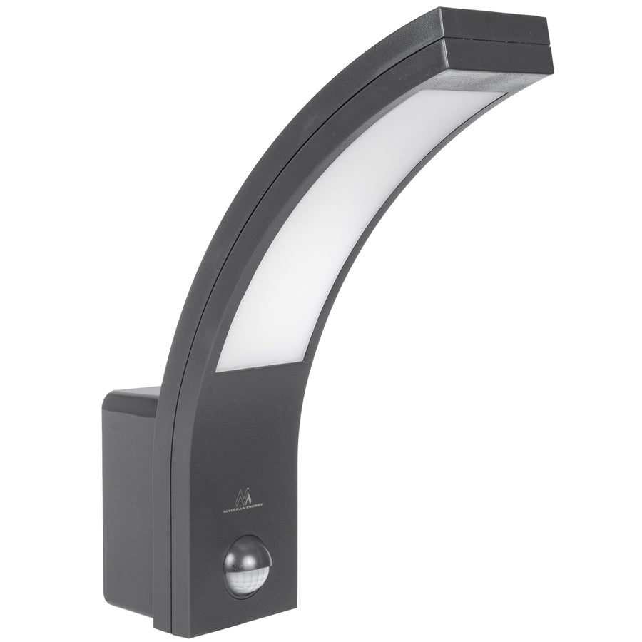 Maclean rörelsesensor LED-lampa, PIR rörelsesensor, grå, 10W, IP54, 750lm, neutralvit (4000K) MCE244 GR, 2 st
