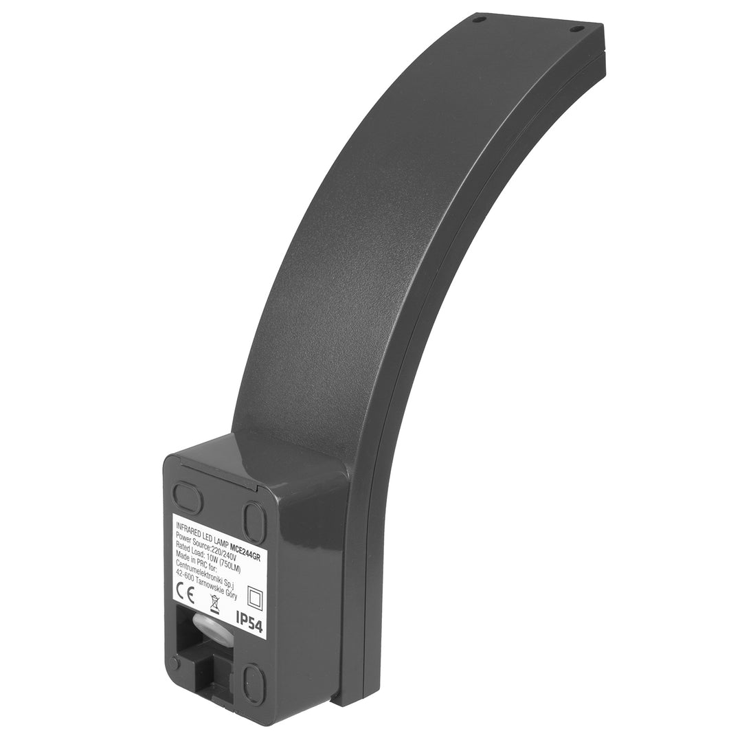 Maclean rörelsesensor LED-lampa, PIR rörelsesensor, grå, 10W, IP54, 750lm, neutralvit (4000K) MCE244 GR, 2 st