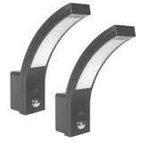 Maclean rörelsesensor LED-lampa, PIR rörelsesensor, grå, 10W, IP54, 750lm, neutralvit (4000K) MCE244 GR, 2 st