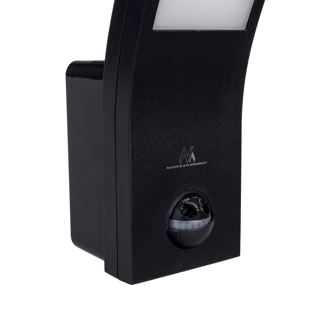Maclean rörelsedetektor LED-lampa, PIR-sensor, svart, 10W, IP54, 750lm, neutralvit (4000K) MCE244 B, 2 st