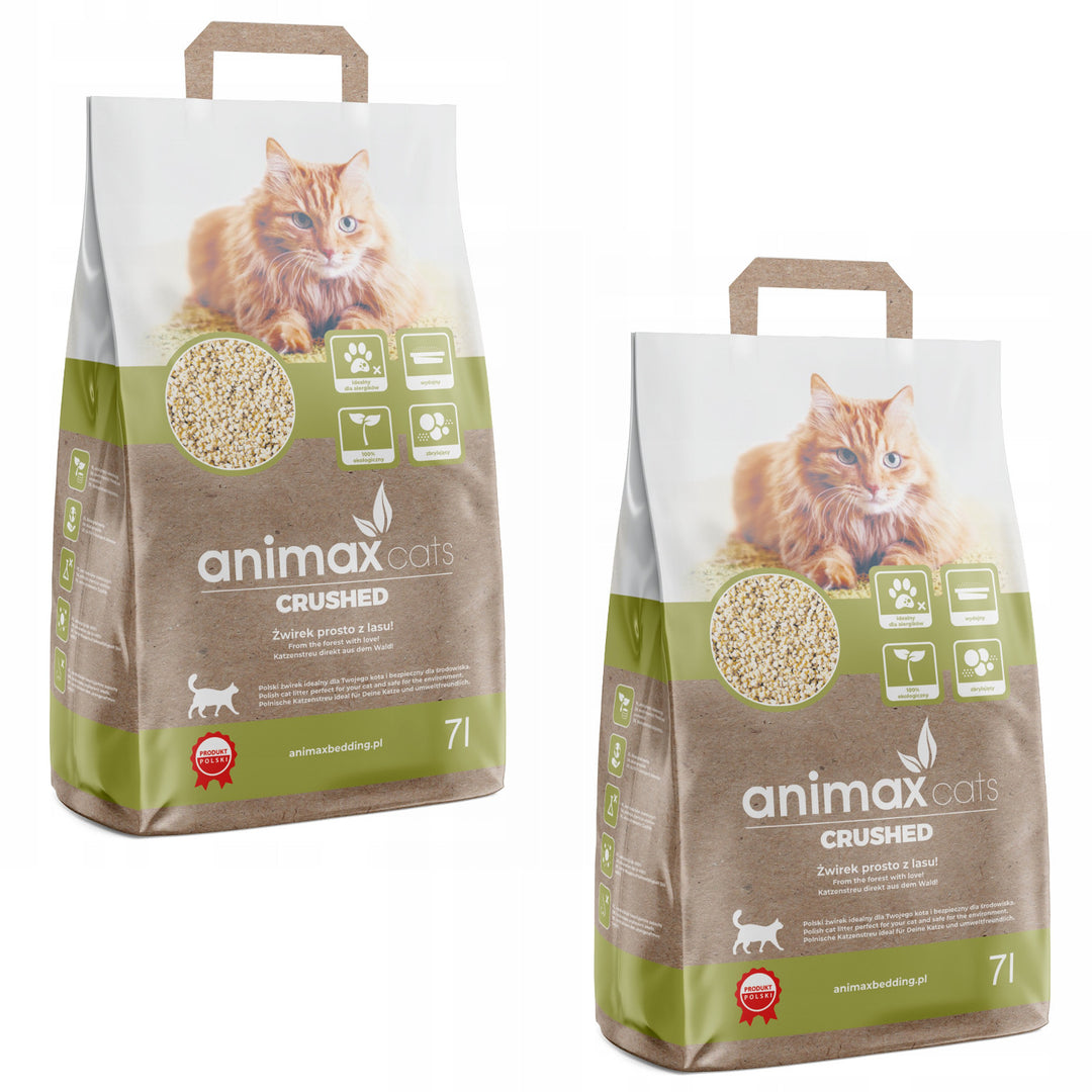 Klumpströ, klassiskt, krossat, 2x 7 liter, Animax