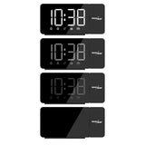 Digital LED-radioväckarklocka med GreenBlue-projektor, FM-radio, alarm, 12/24-timmars klocka, strömförsörjning USB 5V DC + CR2032, GB172