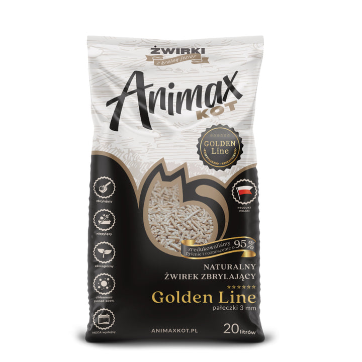 Strö, Animax Golden line 3mm, små rullar, påse 20L