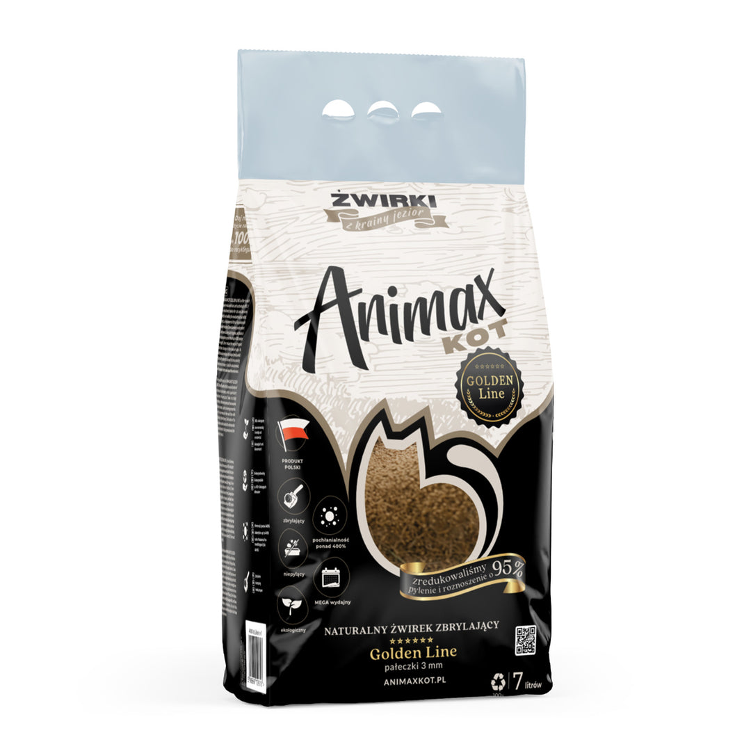 Strömedel, Animax Golden line 3mm, små rullar, påse 7L