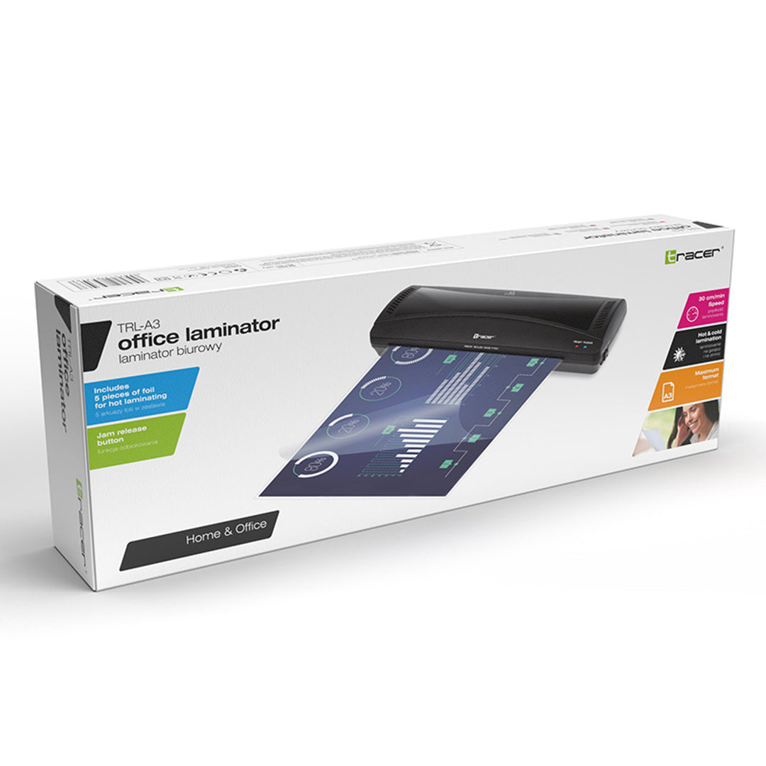 Tracer-laminator, varm och kall, A3-format, 5 ark film, TRL-A3