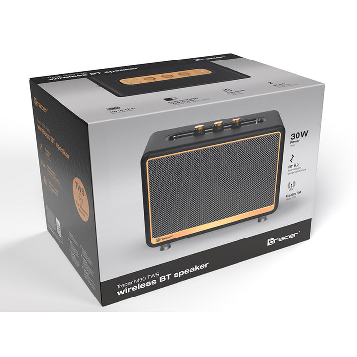 Tracer bärbar högtalare, Bluetooth, FM-radio, 30W, svart, M30