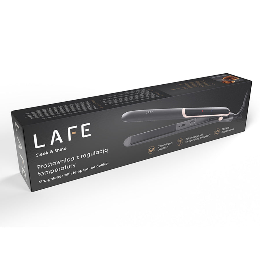 LAFE temperaturkontrollerad plattång, 35W, keramisk beläggning, Sleek & Shine Plattång