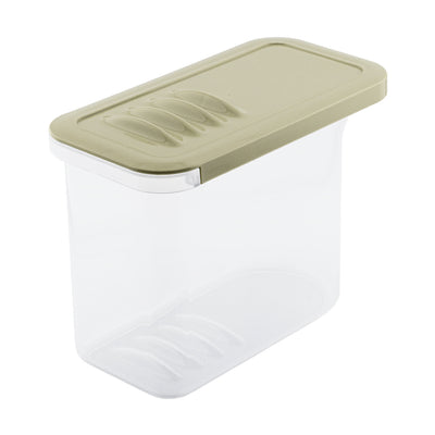 BranQ matbehållare, 1l, transparent, olivgrönt lock, Shark