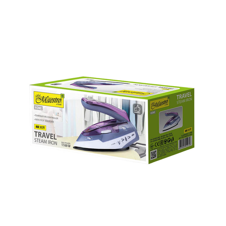 Maestro resestrykjärn, vikbart handtag, 1100W effekt, non-stick beläggning, MR-317T