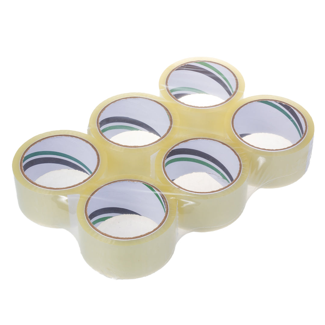 Självhäftande transparent förpackningstejp i akryl 54m 48mm - 6 delar