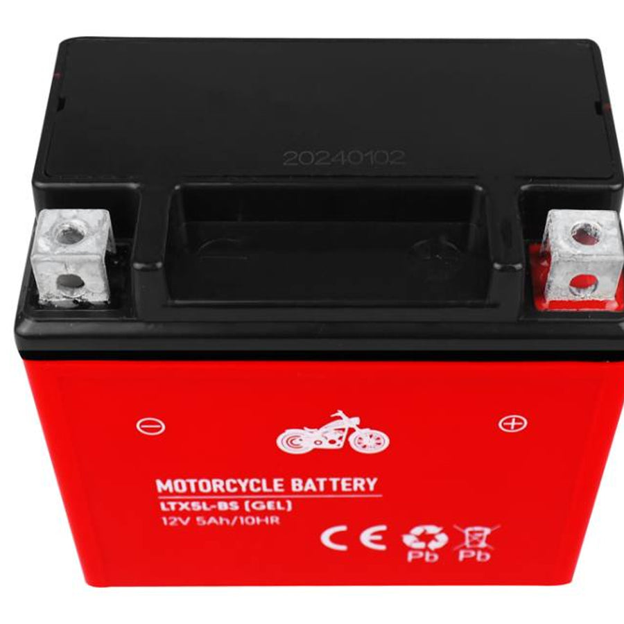 Lamex gelbatteri, motorcykel, 12V, 5Ah, LTX5L-BS