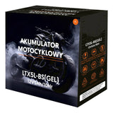 Lamex gelbatteri, motorcykel, 12V, 5Ah, LTX5L-BS