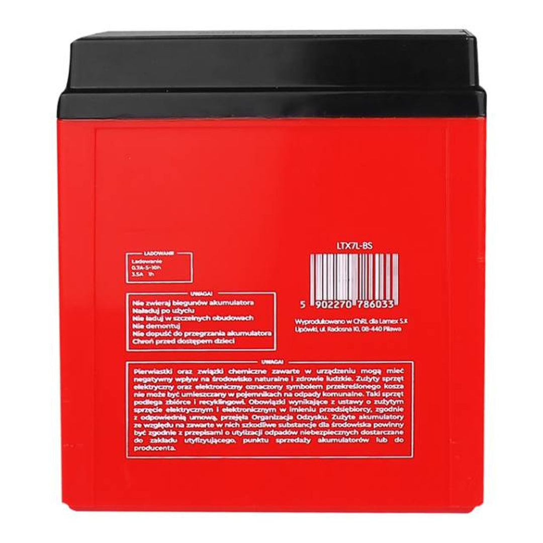 Gelbatteri Lamex, Motorcykel, 12V, 7Ah, LTX7L-BS
