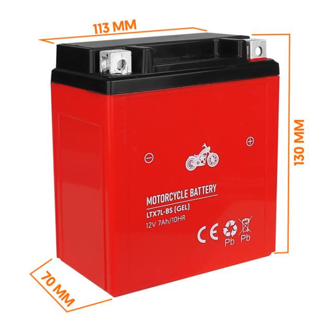 Gelbatteri Lamex, Motorcykel, 12V, 7Ah, LTX7L-BS