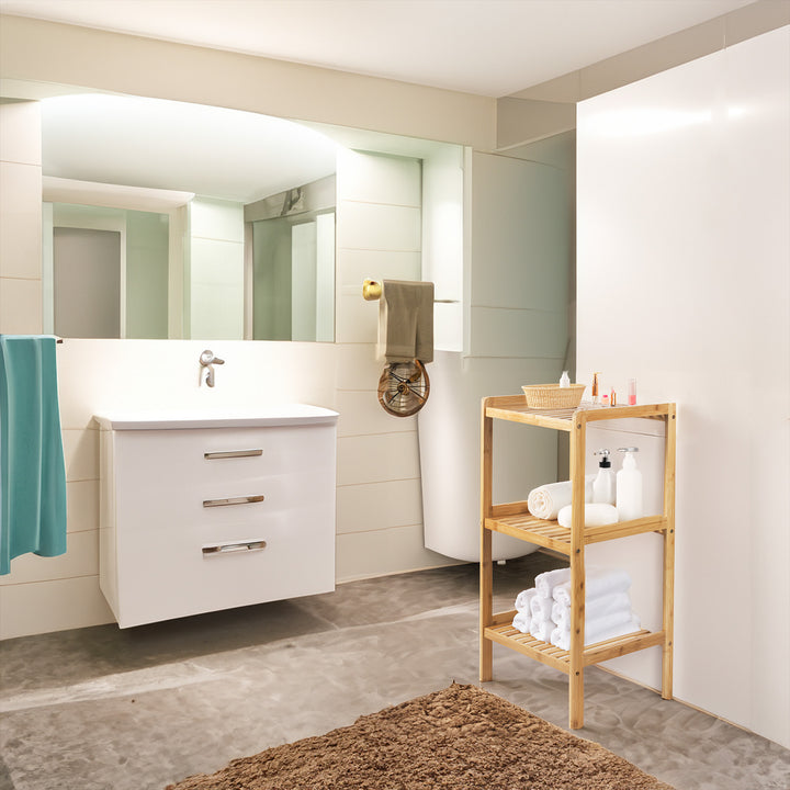 GreenBlue badrumsskåp i bambu, 370x330x780mm, 3 hyllor, GB321, 2 st