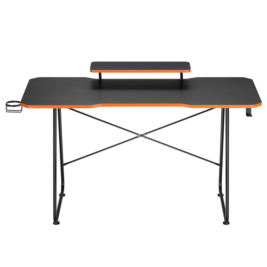 Gamingbord med monitorhylla NanoRS, 50kg max, höjd 850mm, svart, RS170+Kabelarrangör / bordsgaller Nano RS, 1345mm, svart och röd, RS125