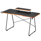 Gamingbord med monitorhylla NanoRS, 50kg max, höjd 850mm, svart, RS170+Kabelarrangör / bordsgaller Nano RS, 1345mm, svart och röd, RS125