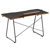 Gamingbord med monitorhylla NanoRS, 50kg max, höjd 850mm, svart, RS170+Kabelarrangör / bordsgaller Nano RS, 1345mm, svart och röd, RS125