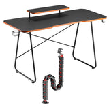 Gamingbord med monitorhylla NanoRS, 50kg max, höjd 850mm, svart, RS170+Kabelarrangör / bordsgaller Nano RS, 1345mm, svart och röd, RS125