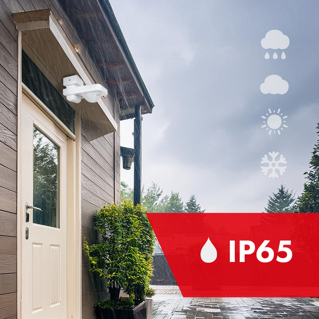 Maclean PIR-rörelsedetektor, infraröd, IP65, max 2000W, MCE243, 2 st