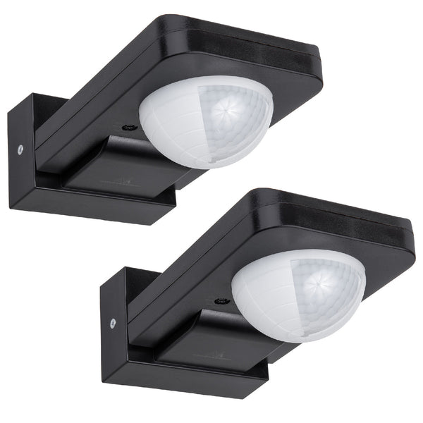 Maclean PIR-rörelsedetektor, infraröd, IP65, max 2000W, svart, MCE243 B, 2 st