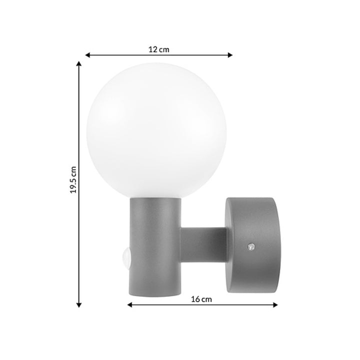 Maclean rörelsesensor LED-lampa, PIR rörelsesensor, grå, 15W, IP65, 1600lm, neutralvit (4000K) MCE515 GR, 2 st