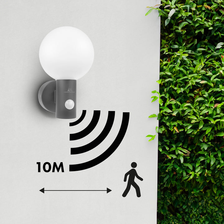 Maclean rörelsesensor LED-lampa, PIR rörelsesensor, grå, 15W, IP65, 1600lm, neutralvit (4000K) MCE515 GR, 2 st