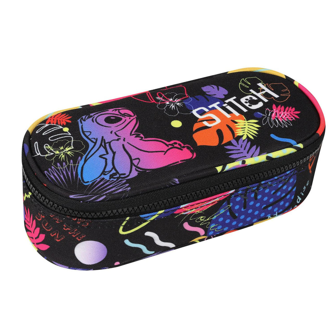 Coolpack Jerry DISNEY STITCH 19 L skolryggsäck svart + CoolPack Campus Disney Stitch ovalt skolpennfodral F062886