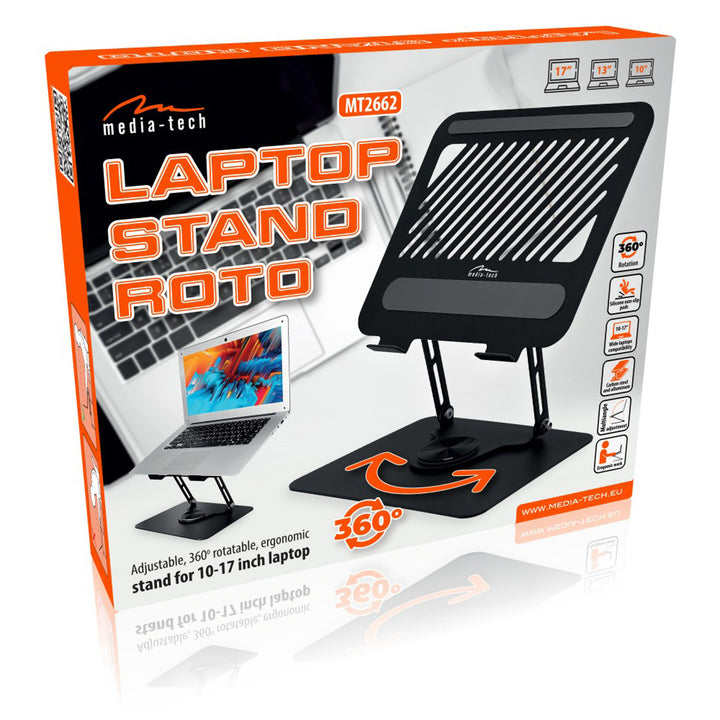 Justerbart, vridbart, ergonomiskt laptop-stativ 10-17, Media-Tech MT2662