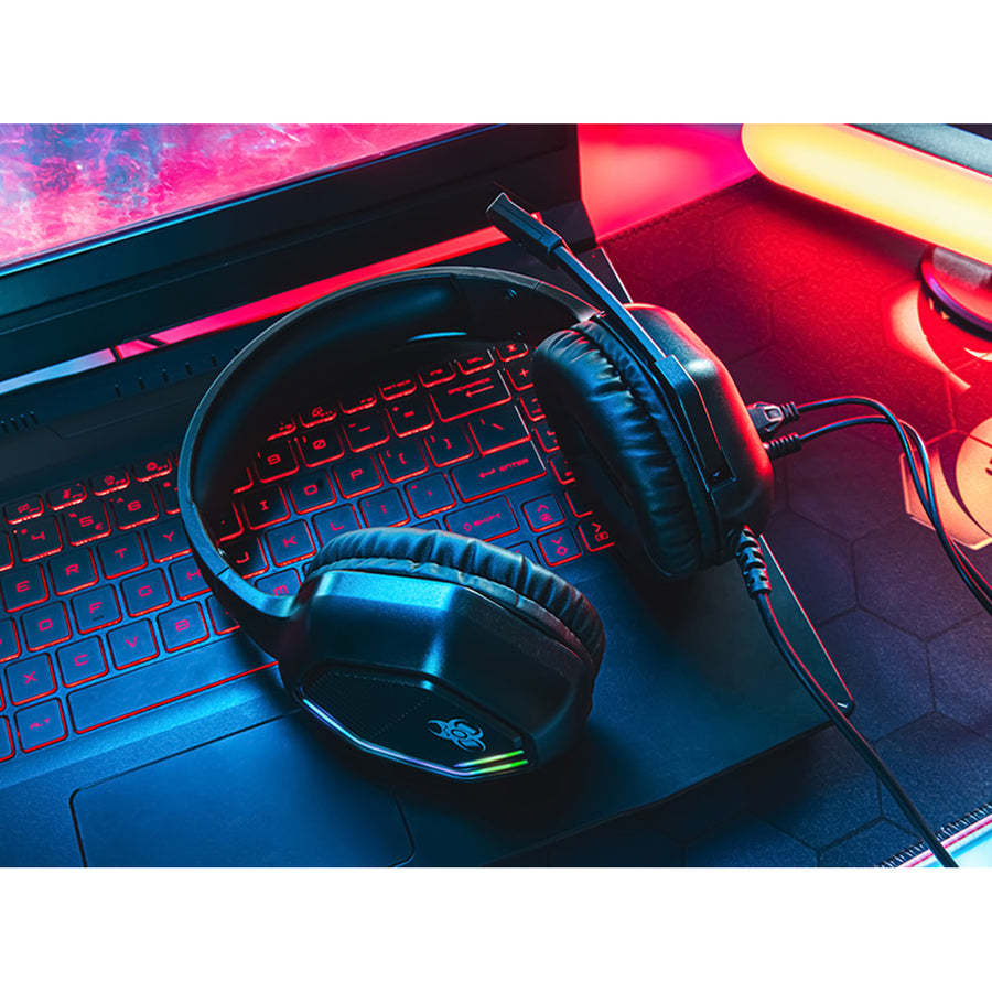 Tracer gaming-hörlurar, RGB-bakgrundsbelysning, vikbar mikrofon, Gamezone GZ X3