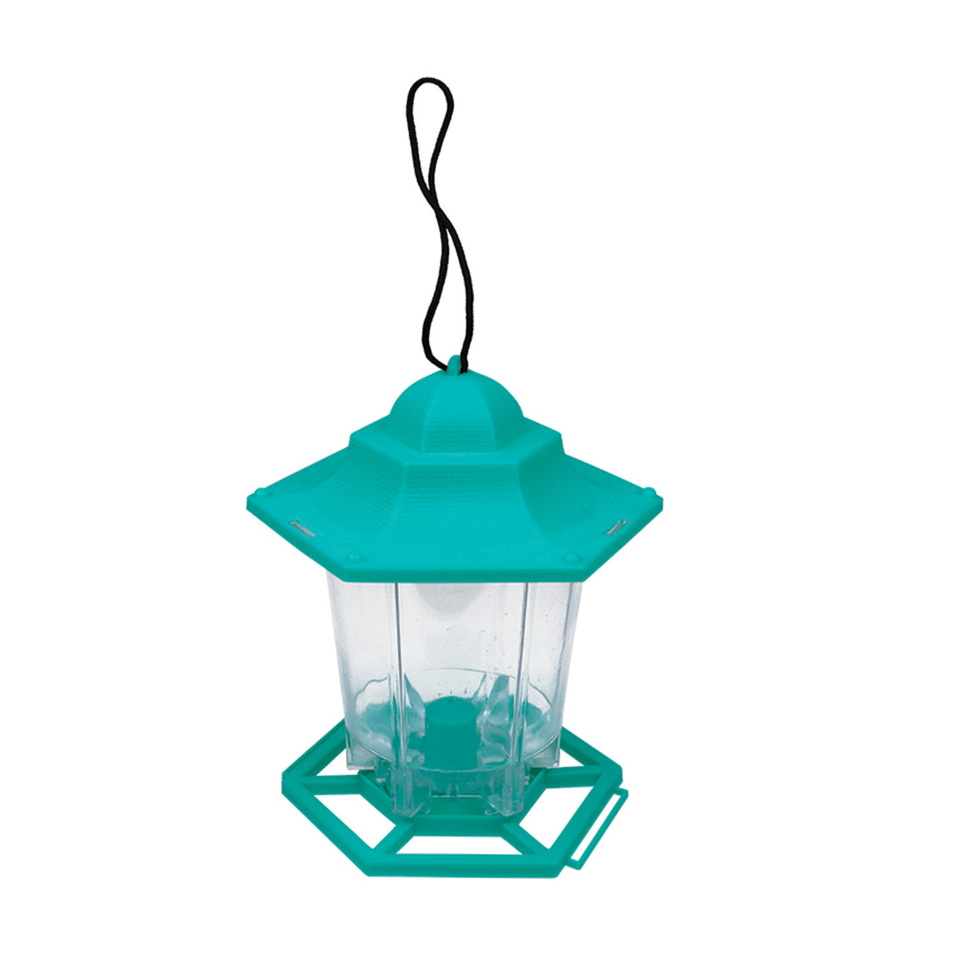 Matare med plasttak, grön färg, mått: bredd 13cm, höjd 18cm, Greenmill GR2026