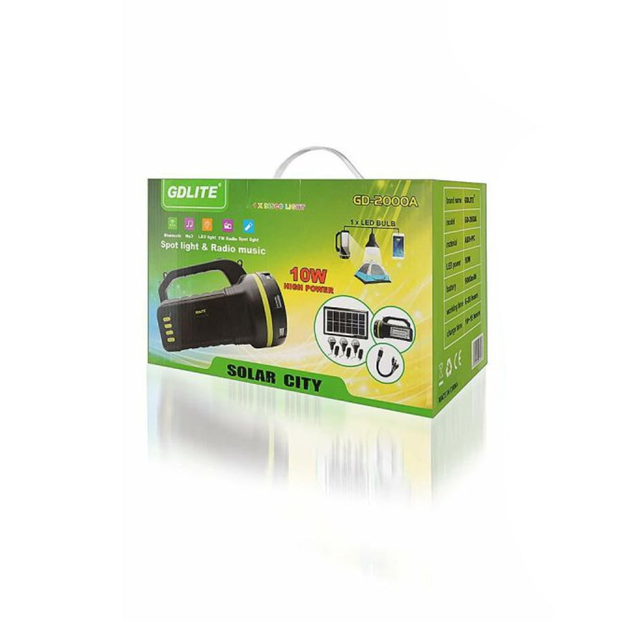 Verna multifunktionell solcellslampa, 6in1, powerbank, solpanel, lampa, LED-lampor, högtalare+radio, Tur000008