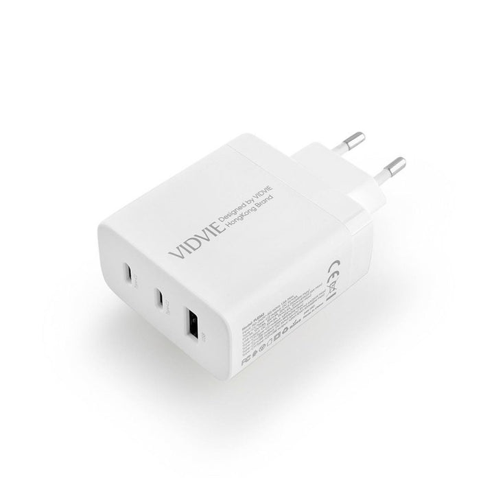 VIDVIE nätladdare, 3A, 65W, 2x USB-C, 1x USB, USB-C/USB-C-kabel, PLE262