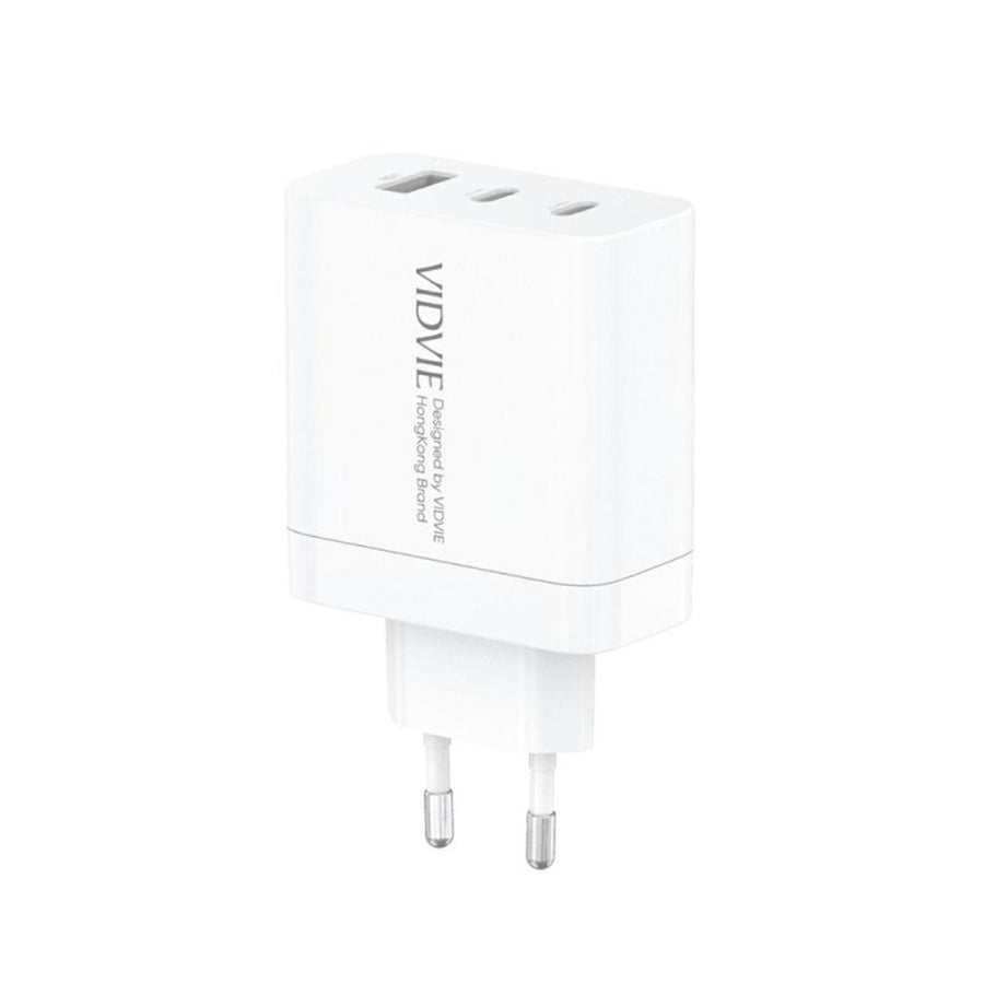 VIDVIE nätladdare, 3A, 65W, 2x USB-C, 1x USB, USB-C/USB-C-kabel, PLE262