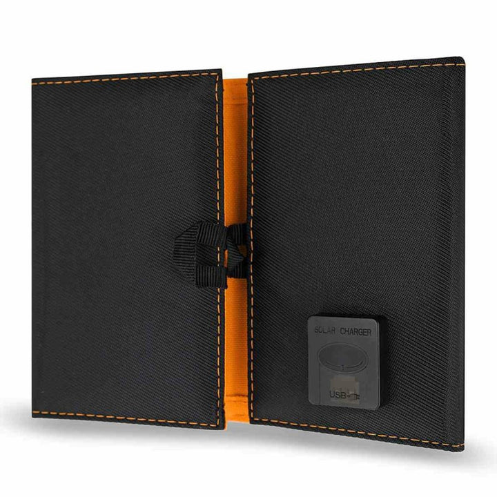 Solpanel, laddare, 6W, 1 USB-port, svart och orange, A01