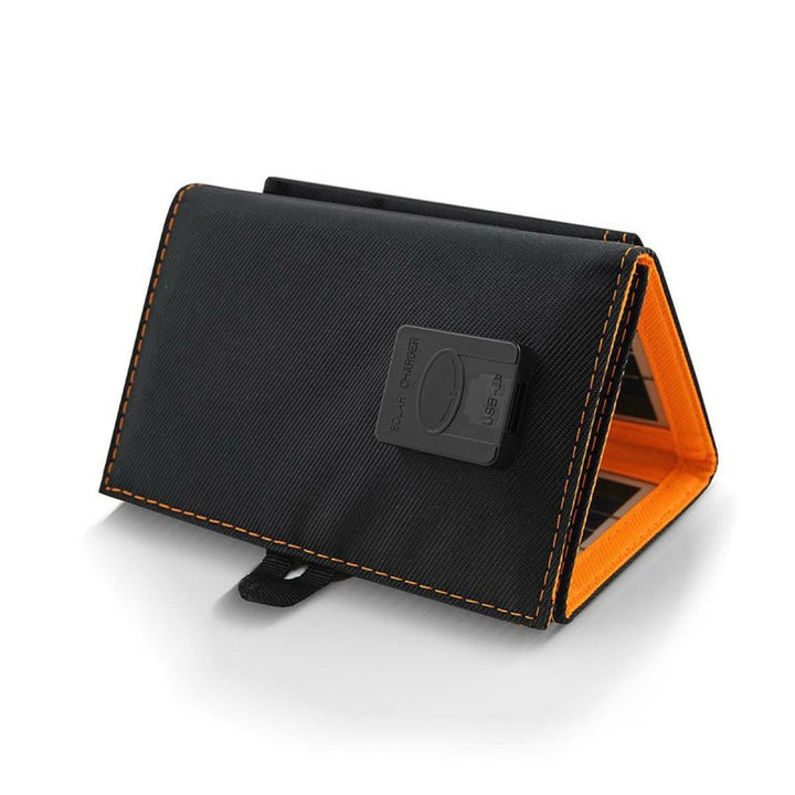 Solpanel, laddare, 6W, 1 USB-port, svart och orange, A01