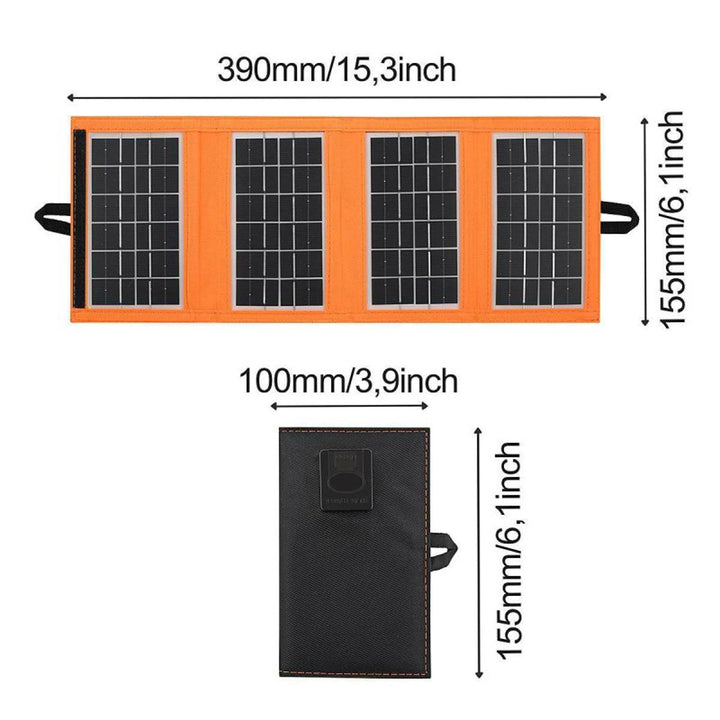Solpanel, laddare, 6W, 1 USB-port, svart och orange, A01