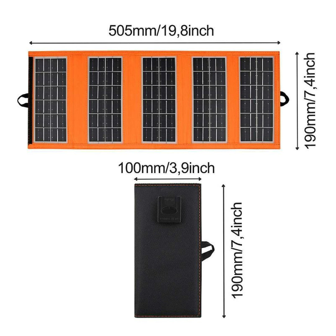 Solpanel, laddare, 10W, 1 USB-port, svart och orange, A02