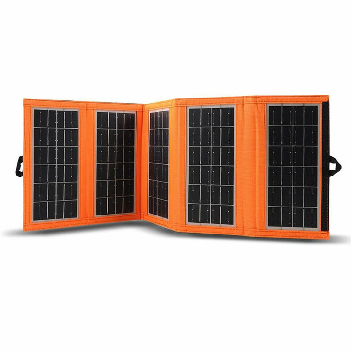 Solpanel, laddare, 10W, 1 USB-port, svart och orange, A02