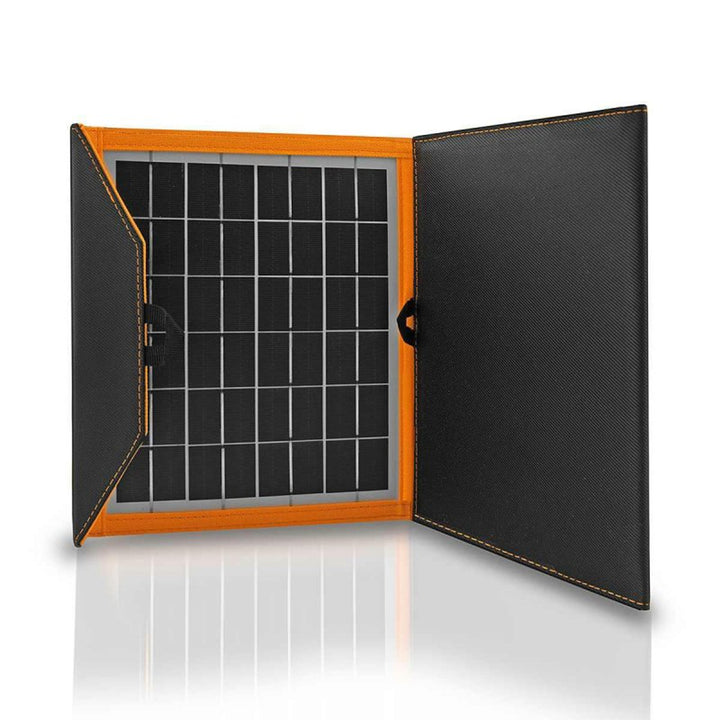 Solpanel, laddare, 15W, 1 USB-port, svart och orange, A04