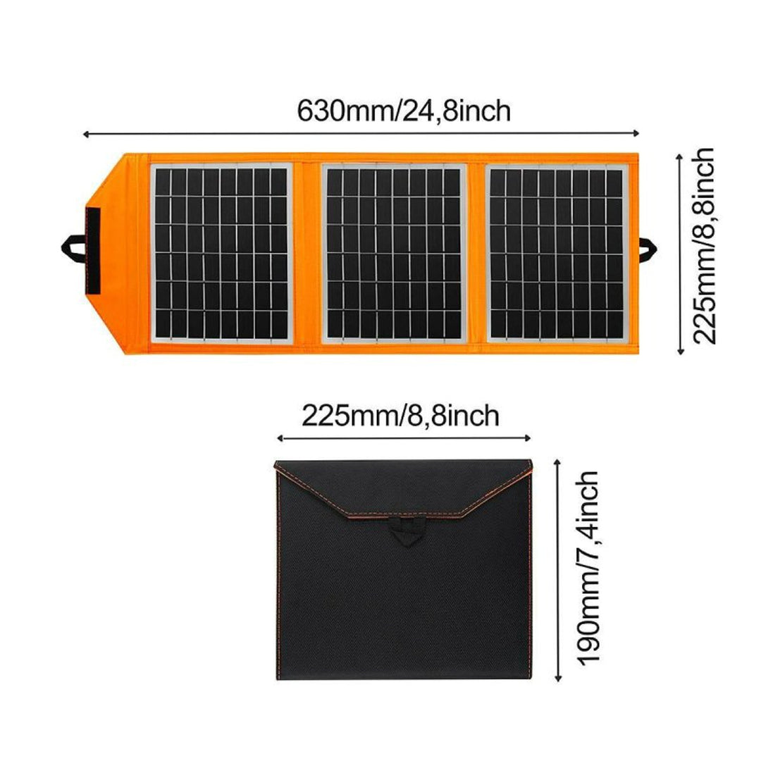Solpanel, laddare, 15W, 1 USB-port, svart och orange, A04