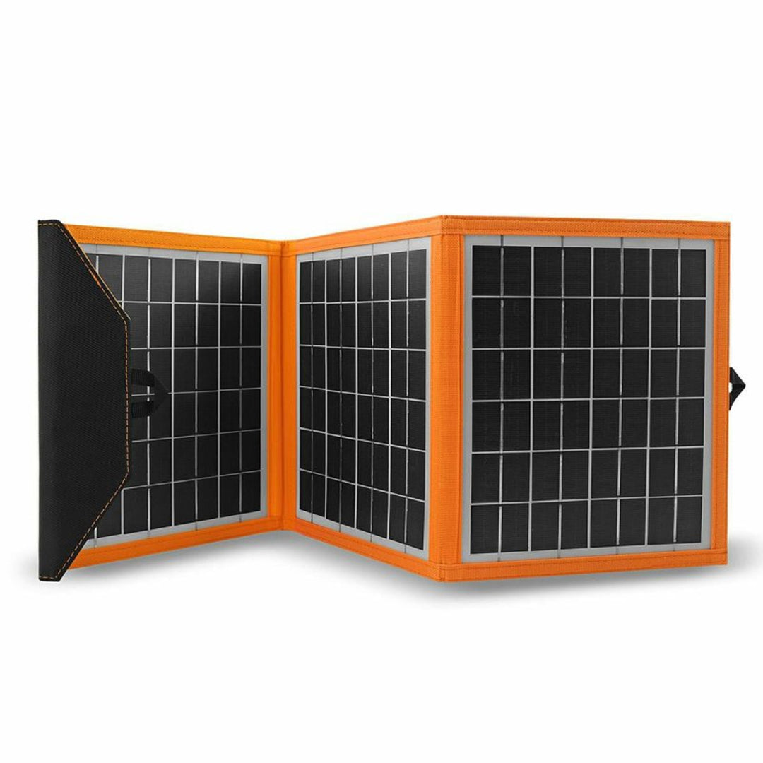 Solpanel, laddare, 15W, 1 USB-port, svart och orange, A04