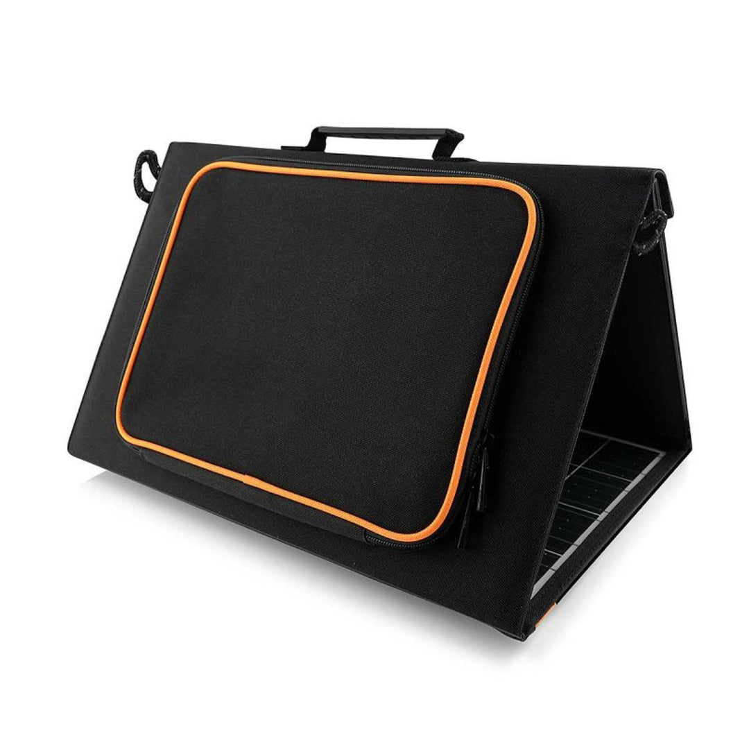 Solpanel, laddare, 60W, 2 USB-portar, svart och orange, A06