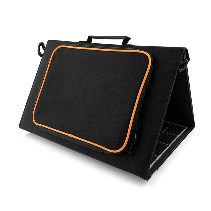Solpanel, laddare, 60W, 2 USB-portar, svart och orange, A06